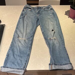 Garage Distressed Blue Boyfriend Jeans